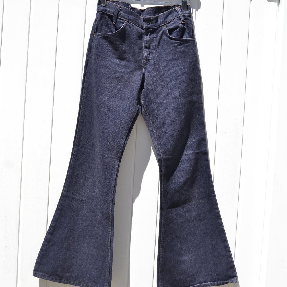 high waisted flare vintage levi's size 25 denim jeans orange tab